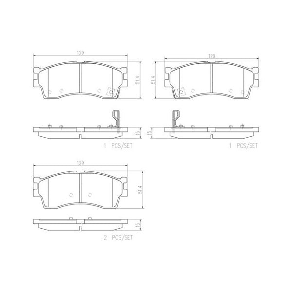 Brembo P30016N NAO Series Premium Ceramic Brake Pad Set Front
