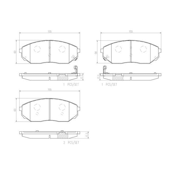 Brembo P30019N NAO Series Premium Ceramic Brake Pad Set Front