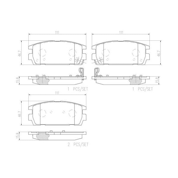 Brembo P30021N NAO Series Premium Ceramic Brake Pad Set Rear