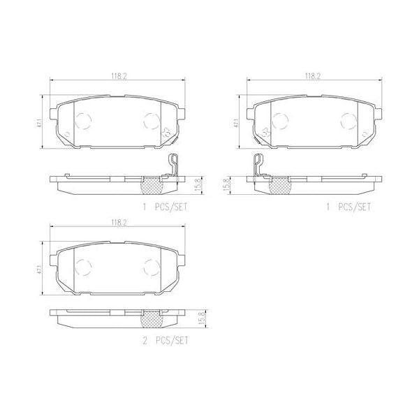 Brembo P30023N NAO Series Premium Ceramic Brake Pad Set Rear
