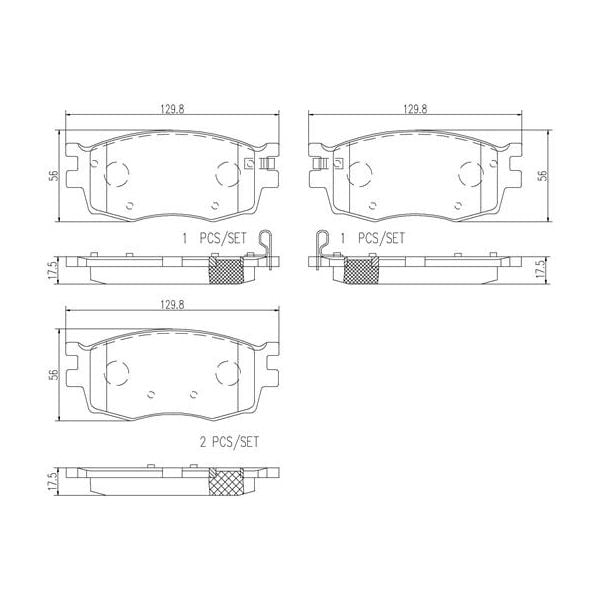 Brembo P30026N NAO Series Premium Ceramic Brake Pad Set Front