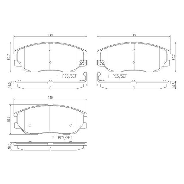 Brembo P30028N NAO Series Premium Ceramic Brake Pad Set Front
