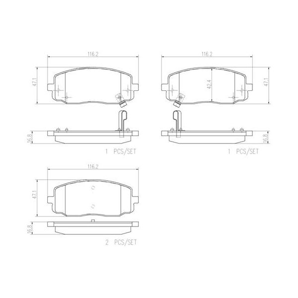 Brembo P30032N NAO Series Premium Ceramic Brake Pad Set Front