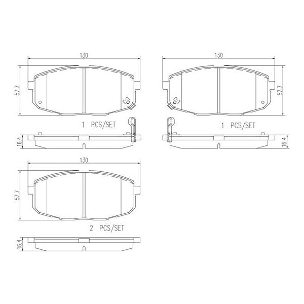 Brembo P30034N NAO Series Premium Ceramic Brake Pad Set Front
