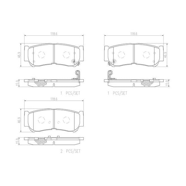 Brembo P30037N NAO Series Premium Ceramic Brake Pad Set Rear