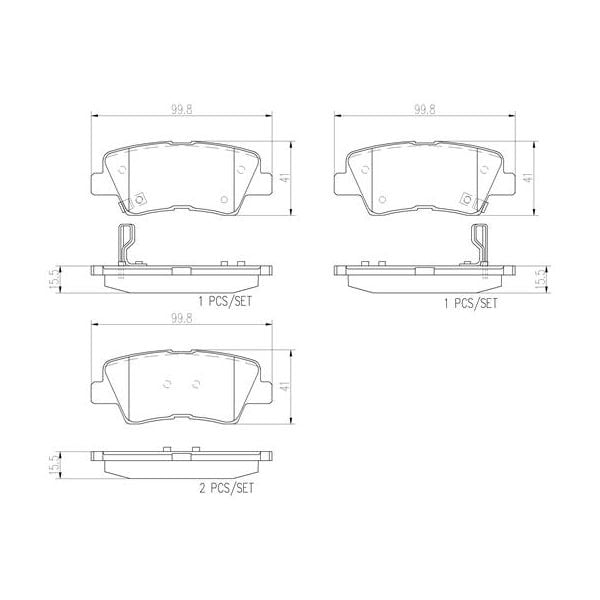 Brembo P30047N NAO Series Premium Ceramic Brake Pad Set Rear