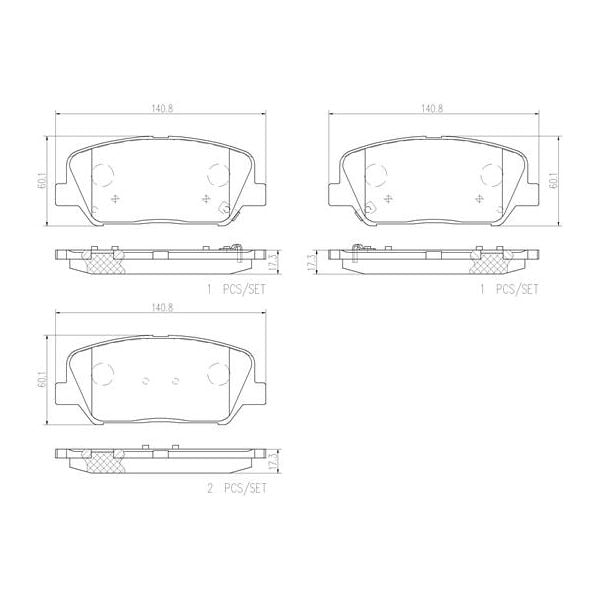 Brembo P30065N NAO Series Premium Ceramic Brake Pad Set Front