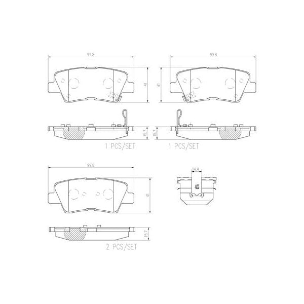 Brembo P30067N NAO Series Premium Ceramic Brake Pad Set
