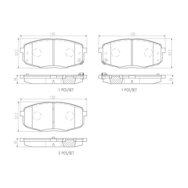 Brembo P30077N NAO Series Premium Ceramic Brake Pad Set Front