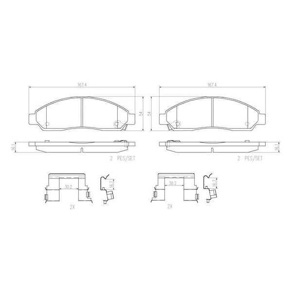 Brembo P34005N NAO Series Premium Ceramic Brake Pad Set Front