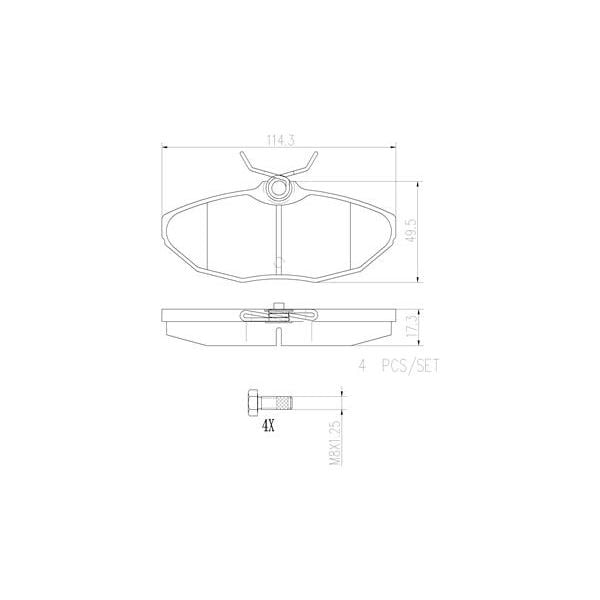Brembo P36013N NAO Series Premium Ceramic Brake Pad Set Rear
