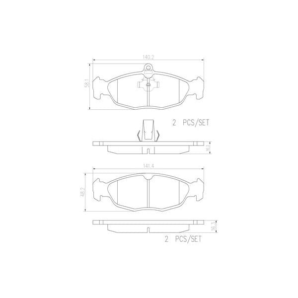 Brembo P36017N NAO Series Premium Ceramic Brake Pad Set Rear