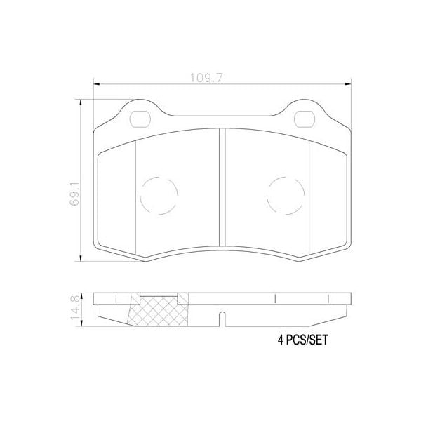Brembo P36020N NAO Series Premium Ceramic Brake Pad Set
