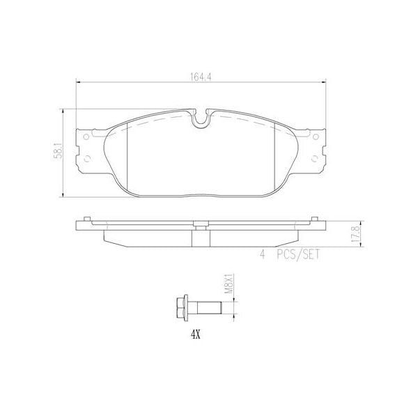 Brembo P36021N NAO Series Premium Ceramic Brake Pad Set Front