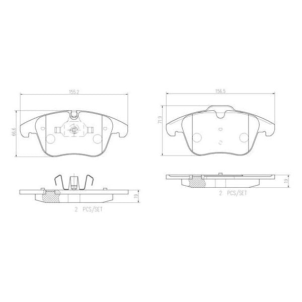 Brembo P36022N NAO Series Premium Ceramic Brake Pad Set Front