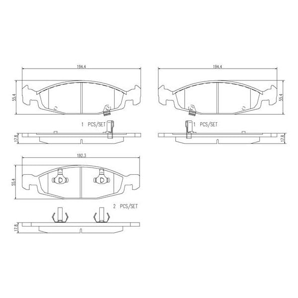 Brembo P37005N NAO Series Premium Ceramic Brake Pad Set Front