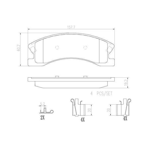 Brembo P37008N NAO Series Premium Ceramic Brake Pad Set Front