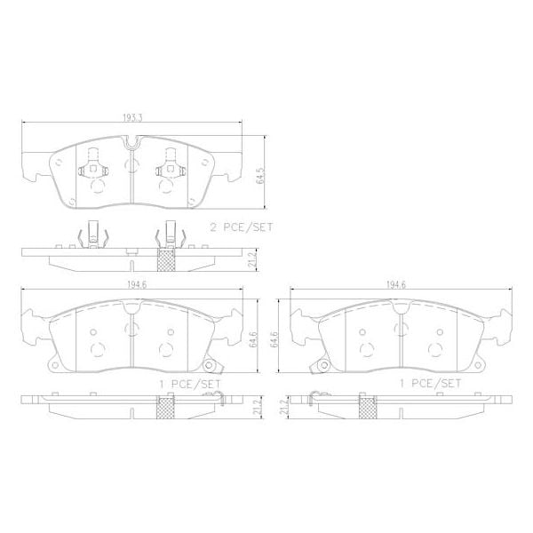 Brembo P37015N NAO Series Premium Ceramic Brake Pad Set Front