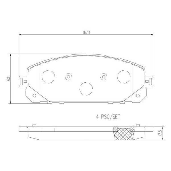 Brembo P37021N NAO Series Premium Ceramic Brake Pad Set Front
