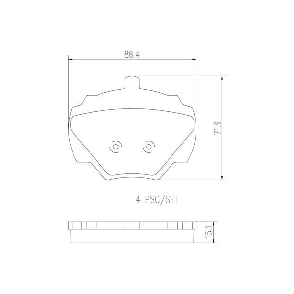 Brembo P44001N NAO Series Premium Ceramic Brake Pad Set Rear