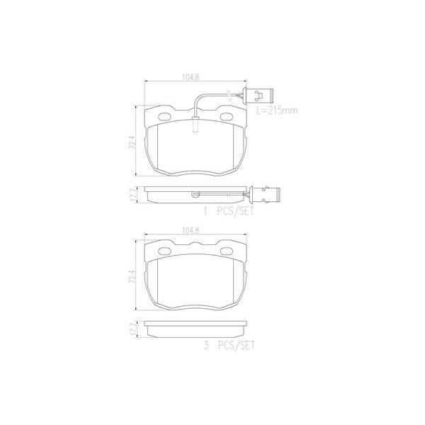 Brembo P44004N NAO Series Premium Ceramic Brake Pad Set Front