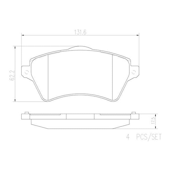 Brembo P44011N NAO Series Premium Ceramic Brake Pad Set Front