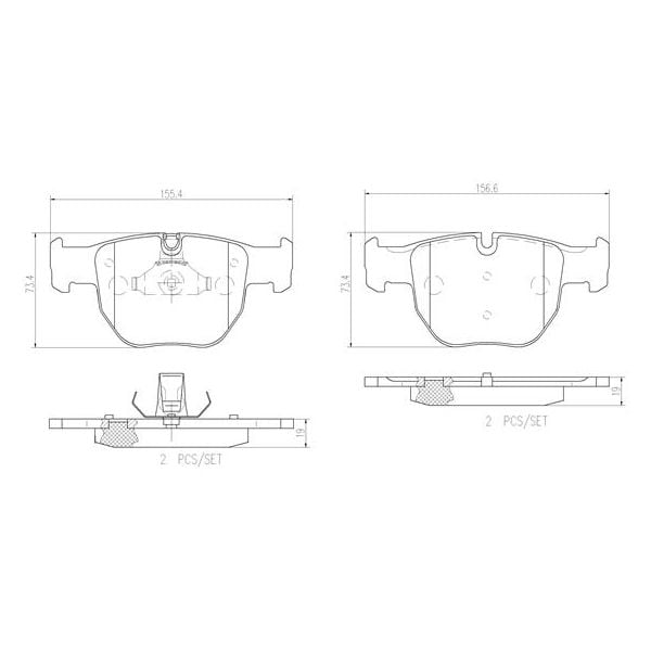 Brembo P44012N NAO Series Premium Ceramic Brake Pad Set Front