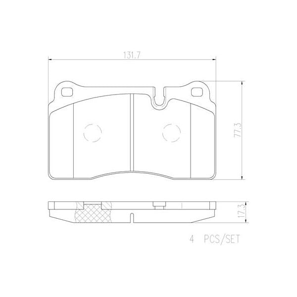 Brembo P44018N NAO Series Premium Ceramic Brake Pad Set Front