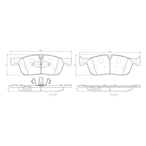 Brembo P44026N NAO Series Premium Ceramic Brake Pad Set Front