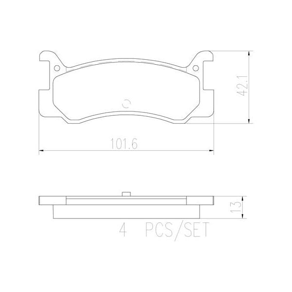Brembo P49005N NAO Series Premium Ceramic Brake Pad Set Rear