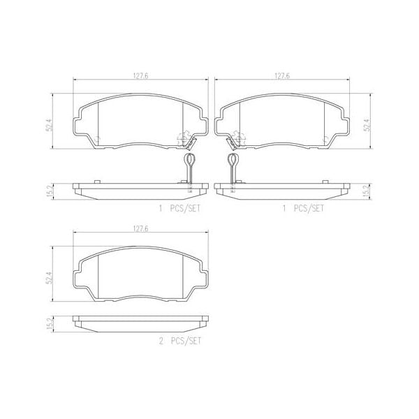 Brembo P49014N NAO Series Premium Ceramic Brake Pad Set Front