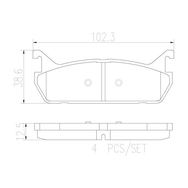 Brembo P49015N NAO Series Premium Ceramic Brake Pad Set Rear
