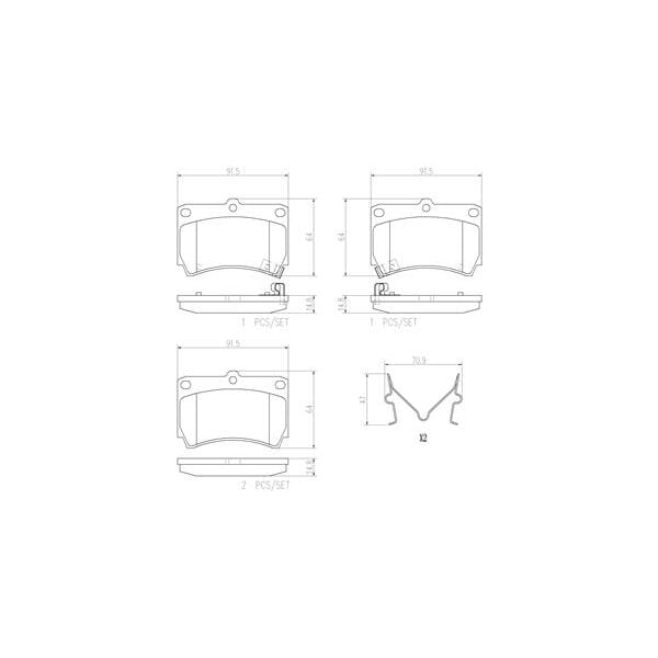 Brembo P49016N NAO Series Premium Ceramic Brake Pad Set Front