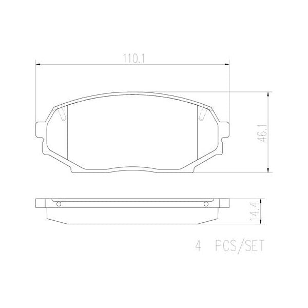 Brembo P49017N NAO Series Premium Ceramic Brake Pad Set Front