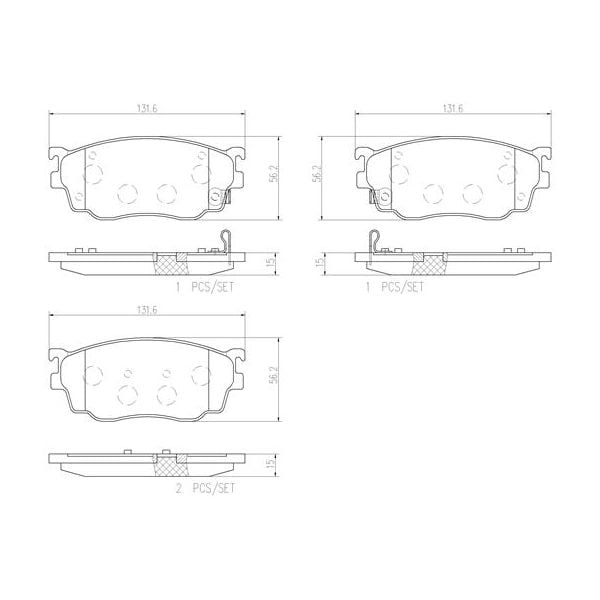 Brembo P49026N NAO Series Premium Ceramic Brake Pad Set Front