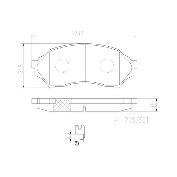 Brembo P49027N NAO Series Premium Ceramic Brake Pad Set Front