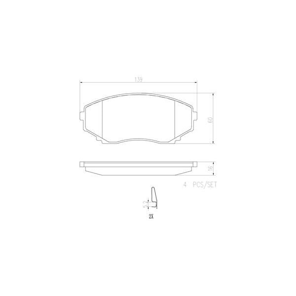 Brembo P49028N NAO Series Premium Ceramic Brake Pad Set Front