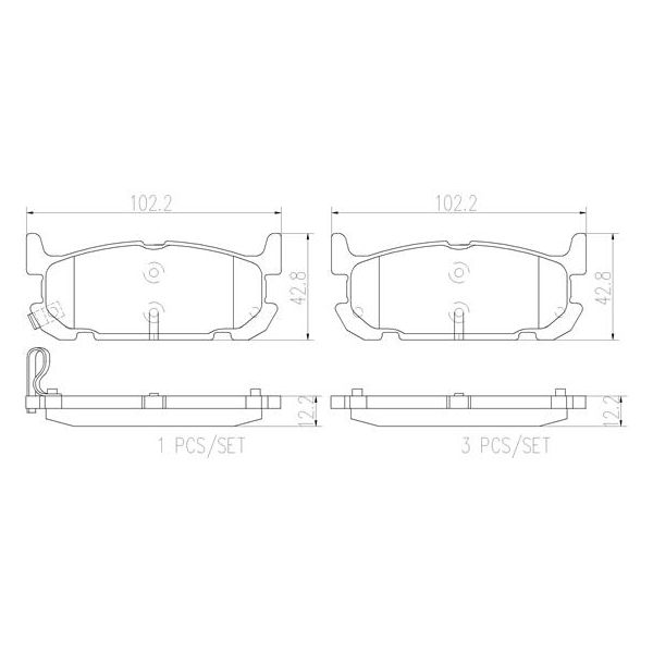 Brembo P49031N NAO Series Premium Ceramic Brake Pad Set Rear
