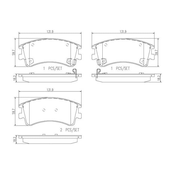 Brembo P49032N NAO Series Premium Ceramic Brake Pad Set Front