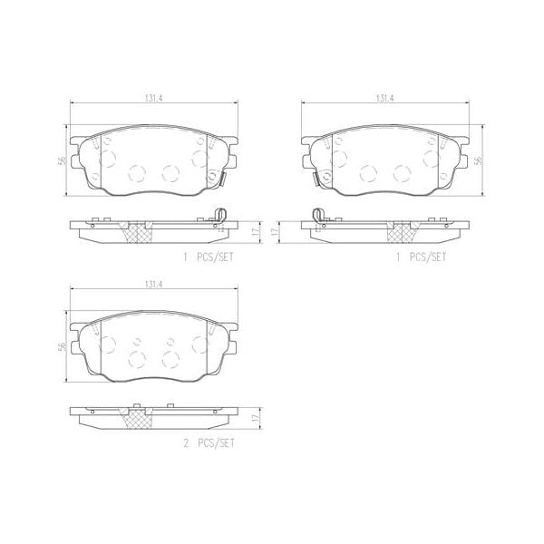 Brembo P49033N NAO Series Premium Ceramic Brake Pad Set Front
