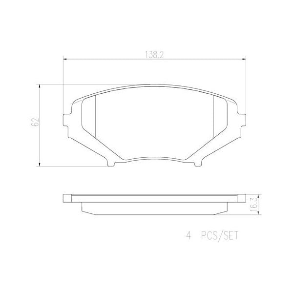 Brembo P49034N NAO Series Premium Ceramic Brake Pad Set Front