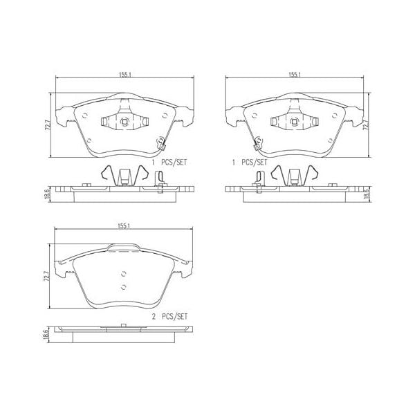 Brembo P49038N NAO Series Premium Ceramic Brake Pad Set Front