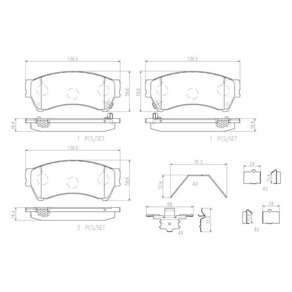 Brembo P49039N NAO Series Premium Ceramic Brake Pad Set Front