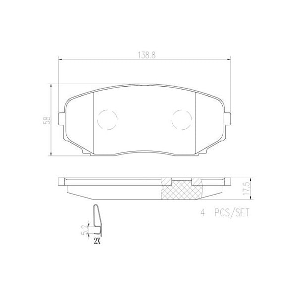 Brembo P49040N NAO Series Premium Ceramic Brake Pad Set Front