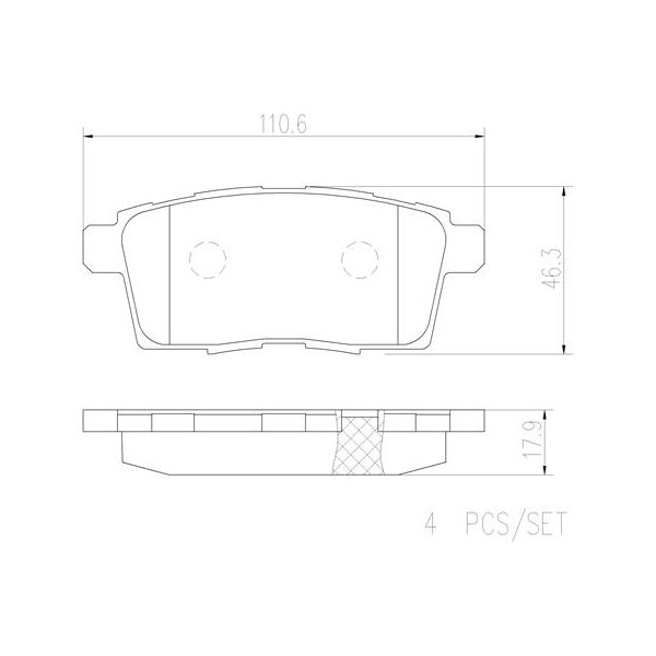 Brembo P49041N NAO Series Premium Ceramic Brake Pad Set Rear
