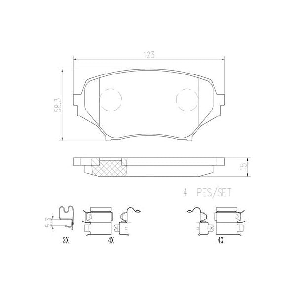 Brembo P49043N NAO Series Premium Ceramic Brake Pad Set Front