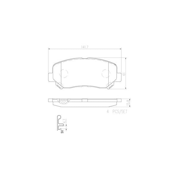 Brembo P49045N NAO Series Premium Ceramic Brake Pad Set Front