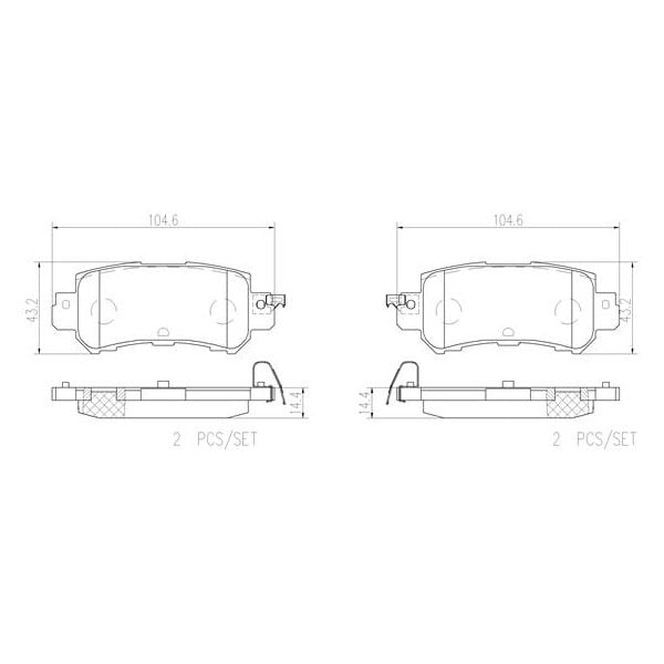 Brembo P49047N NAO Series Premium Ceramic Brake Pad Set Rear