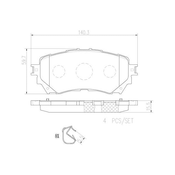 Brembo P49048N NAO Series Premium Ceramic Brake Pad Set Front
