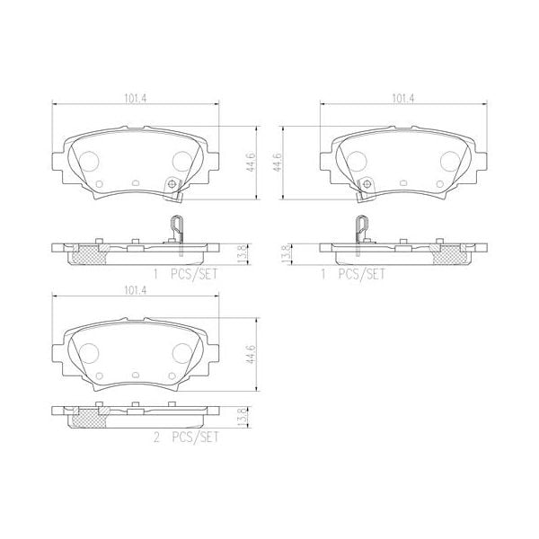 Brembo P49049N NAO Series Premium Ceramic Brake Pad Set Rear
